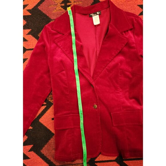 NEW Vintage White Moon Red Corduroy Blazer Jacket L - Picture 5 of 9